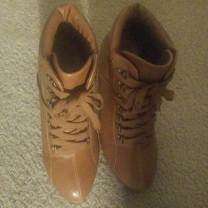 Brown heeled boots